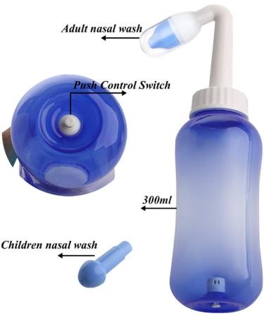 300ml Saline Nasal Irrigation Pot with Allergy Relief, Neti Nose Cleansing, Travel Case - Purple - Buy Online on GoSupps.com