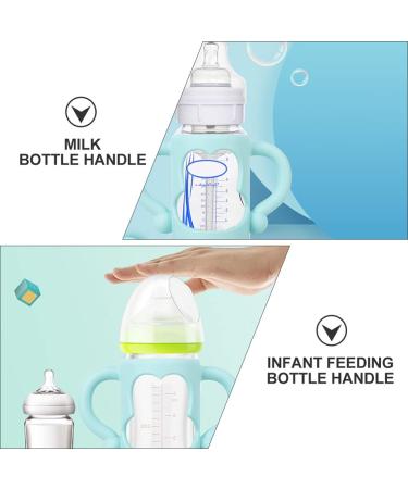 NUOBESTY Glass Water Bottle Sleeve 2Pcs Baby Bottle Handles Silicone Bottle Handles Standard Baby Bottles for Wide- Neck Baby Bottles (Blue) Baby Bottle Holder Grip - Buy Online on GoSupps.com