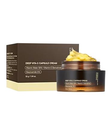 Filvczt M-edicube - Vita C Deep Capsule Cream Korean Skin Care Face Cream Skin Tightening Smoothing Moisturizing and Protecting Skin 55g For Women and Girls