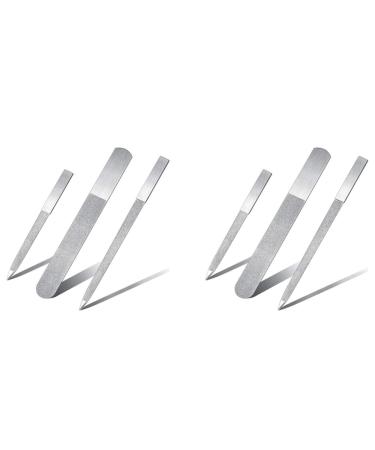 Balawin 6-Piece Nail File Set Stainless Steel Double-Sided Nail File Buffer File Nail File Suitable for Salon Family and Travel