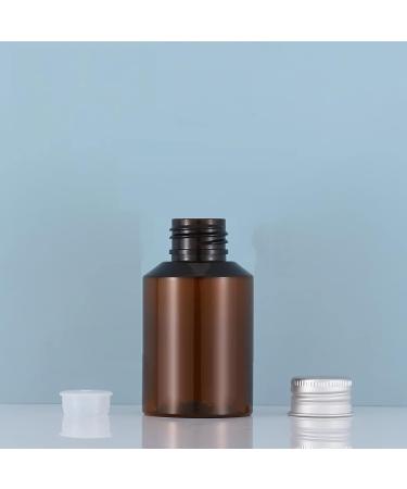 Tianzd 3-Pack 50ml Brown Plastic Bottles with Silver Caps & Orifice Reducer | Essential Oil & Makeup Containers | International Shipping Available - Buy Online on GoSupps.com