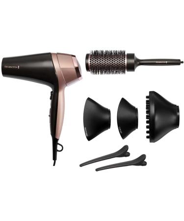 Remington D5707 Hair Dryer - 2200W Ionic Technology for Curls Waves & Smooth Styles | 3 Attachments 3 Heat & 2 Speed Settings - Perfect for International Shipping - Buy Online on GoSupps.com