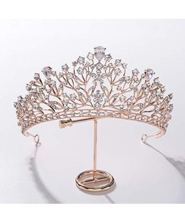 Sunshinesmile Rhinestone Crystal Gold Bridal Tiara Crown for Women - Wedding & Pageant Hair Accessory - Buy Online on GoSupps.com