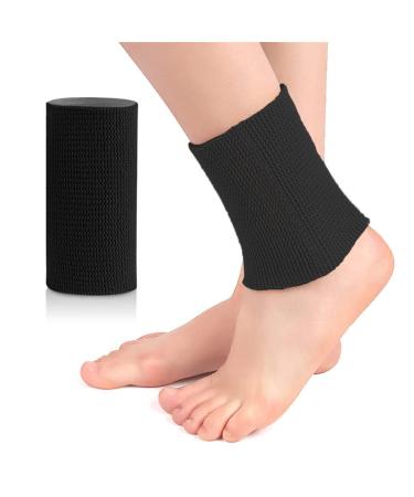 seaNpem Ice Skating Ankle Gel Protection Tubing 1 Pcs Compression Sleeve Ankle Protector Brace for Figure Skating Roller Riding Free Cutting Foot Support Socks (5 x 3.2 inch) (black)
