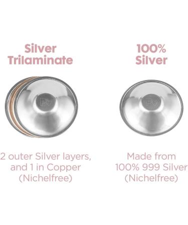 Pippeta Silver Nip Cups - Tri-Laminate Nickel-Free Nursing Pads for Breastfeeding - Maxi Size for Breast Fissure Prevention & Treatment - Buy Online on GoSupps.com