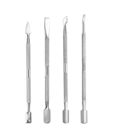 4 Style Stainless Steel Nail Cuticle Pusher Nail Art Files Gel Polish Manicure Care Groove Tools E