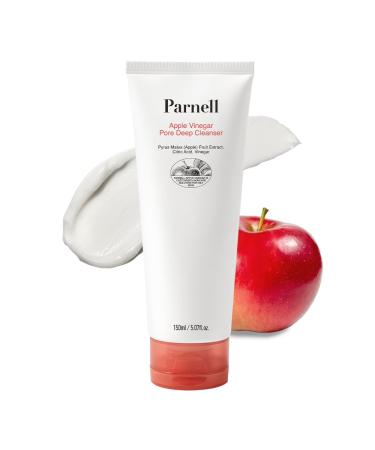 Parnell Apple Vinegar Pore Deep Cleanser Gentle Face Wash with Apple Extract & Baking Soda Removes Sebum & Impurities Pore Control Foam Cleanser for Oily & Acne-Prone Skin 5.07 fl oz / 150ml