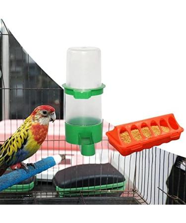 and Water Feeder Set Feed Bucket Duck Feeding Dispenser Bird Watering Bottle Cage Hanging Poultry Waterer for (Large) - Buy Online on GoSupps.com