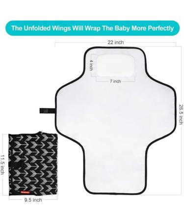 Large Portable BABEYER Nappy Changing Mat with Head Cushion - Travel-Friendly and Versatile in Black - Buy Online on GoSupps.com