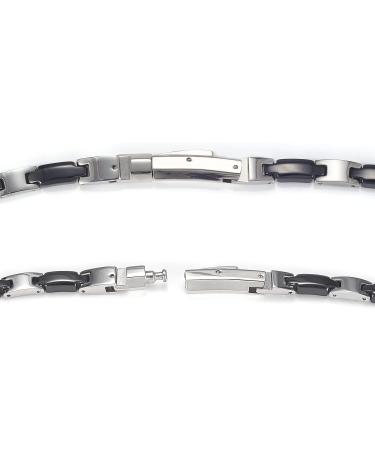 ENERCOPPEX 316L Stainless Steel & Ceramics Magnet Therapy Necklace for Arthritis - 27 Metal Germanium Elements - Unisex Health Jewelry 54cm/21in - Buy Online on GoSupps.com