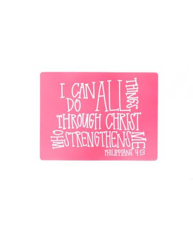 HIS KIDS COMPANY I CAN DO All Things Phil 4:13 PLACEMAT Pink