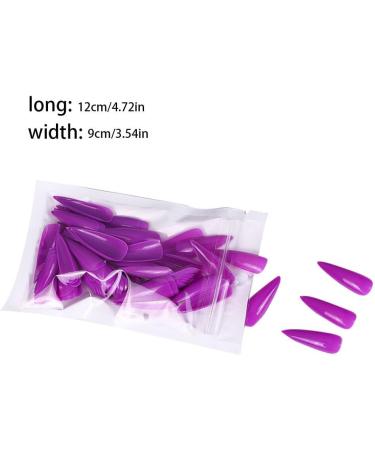 dijiusidy 1 Set Press on Nails Almond Fingernails Stick Solid Color Full Cover Art Decals Salon Supplies DIY Decorations No.5 Violets - Buy Online on GoSupps.com