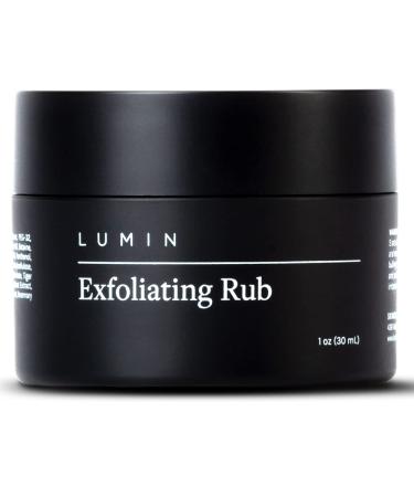 Lumin Exfoliating Rub for Men (1 oz) - Activated Charcoal Face Exfoliator Rub for Reducing Dullness, Dryness, Dark Spots, Blackheads, and Shaving Irritation - Achieve Your Best Look