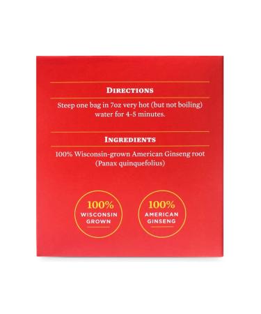 Baumann Premium American Ginseng Tea Bags (20 Count) | Wisconsin Grown Panax Ginseng Herbal Tea for Focus & Energy - Buy Online on GoSupps.com