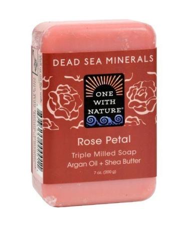 One With Nature Dead Sea Mineral Rose Petal Bar Soap  7 Oz Rose 7 Ounce