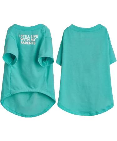 Cute Dog T-Shirt for Medium & Small Dogs - Breathable Pet Costume for Puppies & Cats (S-(48lb) Chest14 Aqua) - Buy Online on GoSupps.com