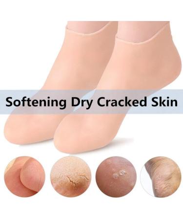 SamHeng Moisturizing Socks for Women and Men 2 Pairs Silicone Gel Socks Overnight Spa Socks Silicone Heel Sock for Repairing Dry Feet Cracked Heel and Softening Rough Skin (Nude+White M) - Buy Online on GoSupps.com