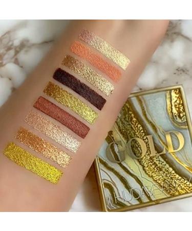  KEYVOR Beauty Palette 9 Colors Golden Eyeshadow Palette Waterproof Long Lasting Eyeshadow Aurail Matte Shiny Shiny Yellow Makeup Shiny Yellow Eyeshadow Palette - Buy Online on GoSupps.com