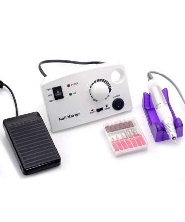 Electric Nail Files 25000 RPM Manicure Pedicure Grinding Drill File Remover with Pedal Nail Buffer Manicure Pedicure Polishing Tools White