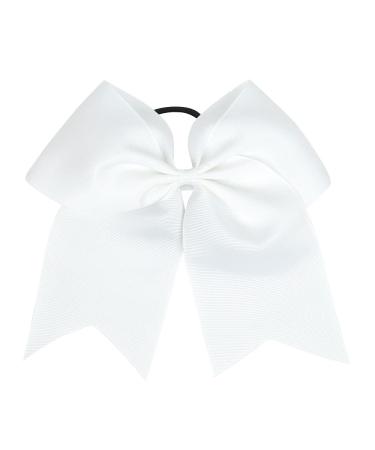 20 White Cheerleader Bows Ponytail Holder Hair Ties - Grosgrain Ribbon Accessories for Girls, Teens, Women - Ideal for Softball, Sports, Cheerleading - Buy Online on GoSupps.com