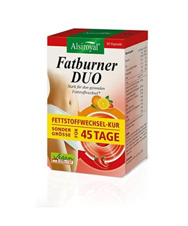 Alsiroyal Figura Duo fat metabolism 90 capsules with red chili choline and chromium supports fat and macronutrient metabolism naturally and effectively 90 pieces 1er Pack