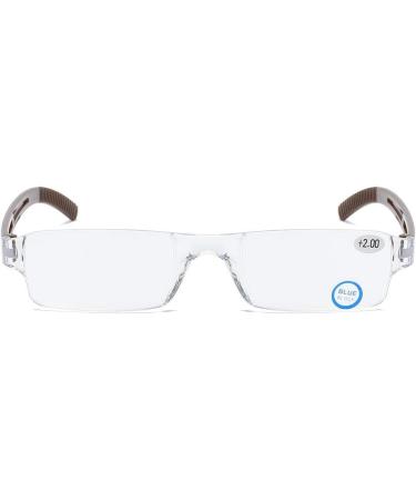 Kokobin +3.5 Dioptria Frameworkless Reading Glasses - Anti Blue Light Visual Aid for Men & Women (Brown) - Buy Online on GoSupps.com