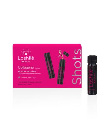 Lashil Beauty - Shots Collagen 5000 mg - Anti-aging action - Nutricosmetics to drink - 14 Day Program - Marine Collagen type 1 and 3 Zinc