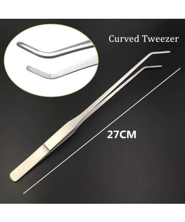 ESKONI 2-Piece Aquarium Tweezers Set - Stainless Steel Straight and Curved Tweezers for Fish Tank Plants 27cm Feeding Tongs - Ideal for Reptiles, Lizards, Bearded Dragon - Buy Online on GoSupps.com