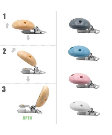 Artestar Wooden Pacifier Clip Set - 16 Piece Baby Pacifier Chain Accessories | Safe & Stylish Clips for Children - Buy Online on GoSupps.com