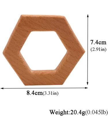 Wendysun 3pcs Cartoon Wood Teether Set | Natural Animal Hexagon Baby Teething Toy - Buy Online on GoSupps.com