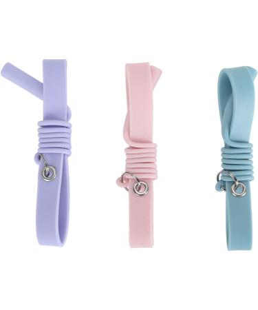 3-Piece Silicone Eyelash Extension Tweezers Set | Soft Skin-Friendly Wrist Band in Violet Pink & Blue | Protects Tweezers & Prevents Accidents - Buy Online on GoSupps.com