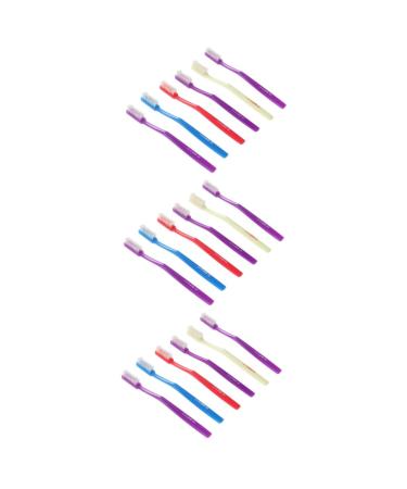 Minkissy 18 STK toothbrush for adults couple toothbrush mixed toothbrush with hard bristle head manual toothbrush sanitary toothbrush medium tooth cleaning toothbrush travel manual