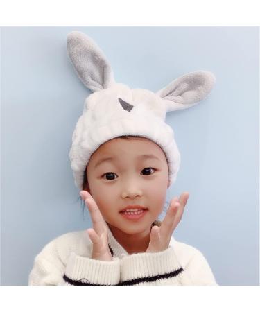 2-Pack Cute Rabbit Microfiber Hair Towels - Quick Drying Soft Hair Turbans for Girls | Pink & White Bath Hats - Buy Online on GoSupps.com