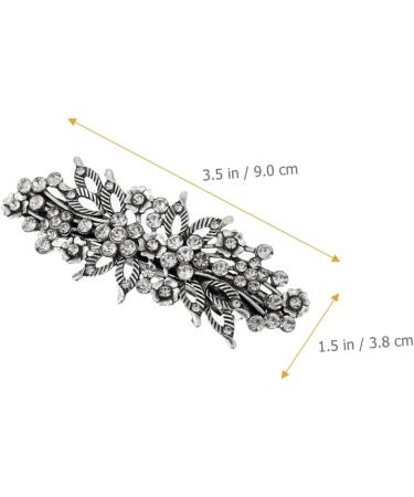 Ipetboom Rhinestone Hair Clip Hair Barrettes Women Hair Clip Silver Hair Clip Rhinestones Hairpin Flower Hair Clip Rhinestones Barrette Women Hair Decor Hair Accessory Women Hairpin - Buy Online on GoSupps.com