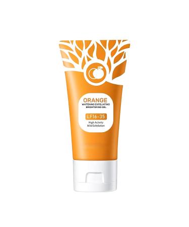 Orange Exfoliating Gel for Face & Body - Vitamin C Brightening Peeling Gel Scrub - Gentle Deep Cleansing to Remove Dead Skin & Blackheads - Hydrating Facial Exfoliator for Dark Spots (2pcs) 0.5 Ounce (Pack of 2)