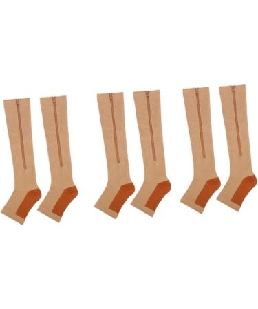 Compression Stockings with Zipper | Knee High Breathable Open Toe | Improve Blood Circulation & Fatigue Relief for Women (L-XL) - Ideal for Sports - Buy Online on GoSupps.com