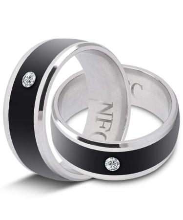 awstroe Easy to Use NFC Smart Ring, Metal Material Universal Smart Ring, for Mobile Phone(size7)