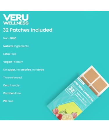 Veru Wellness Garcinia Cambogia Weight Management Patch - Pure Blend with Apple Cider Vinegar, B12, Green Coffee Bean - Natural Energy and Carb Blocker - Buy Online on GoSupps.com
