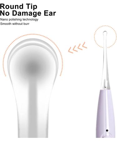 LED Ear Spoon 250mAh USB Rechargeable Kids Ear Wax Removal Spoon Round Tip Purple with Storage Case for Toddlers for Travel - Buy Online on GoSupps.com