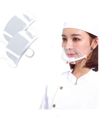 Junzheng 10 pieces Safety Transparent Face Shield elastic comfortable adjustable mouth facial protection anti-fog and anti-oil splash for boss snack bar kitchen restaurant