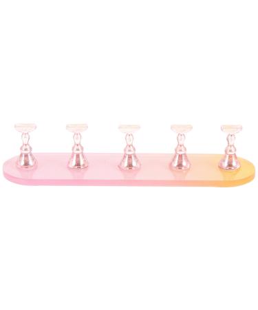 COHEALI 1 Set Nail Practice Holder Acrylic Nail Art Display Stand Magnetic Fake Nail Holder Training Nail Stands Nail Art Holder Rack Nail Tips Practice Rack Plastic Cosmetic Fixture Pink Yellow