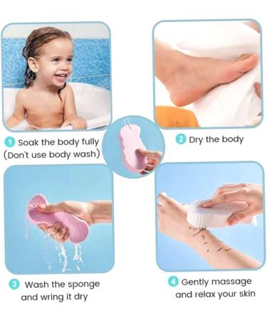 Exfoliating Bath Body Sponge Ultra Soft Exfoliating Sponges Magic Bath Sponges Bath Sponges for Kids Exfoliating Body Sponge Spa Scrub Dead Skin Dead Skin Sponge Remover (4 Pieces) - Buy Online on GoSupps.com