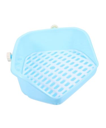 BESPORTBLE Box Rabbit Toilet Bunny Accessories Critter Bath Toilet Pan Tray Bunny Supplies Hamster Plastic Blue