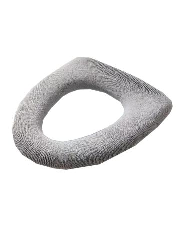 Bathroom soft warm and thick washable toilet seat cover pad (Grey) Gray