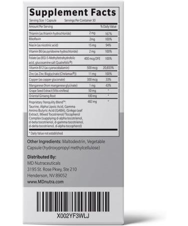 Tranquil Ear Health & Tinnitus Relief Supplement - Ear Surgeon Formulated - Natural Daytime Formula - 30 Vegan Capsules - Buy Online on GoSupps.com