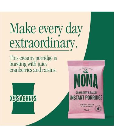 MOMA Foods Porridge Cranberry & Grape Sachets 5 x 75g - Buy Online on GoSupps.com