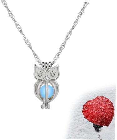 COLLBATH Owl Necklace 1Pc Hollow Owl Pendant Unisex Luminous Glowing in Dark Alloy Necklaces Beads Pendant for Women Female Ladies Hollow Pendant - Buy Online on GoSupps.com