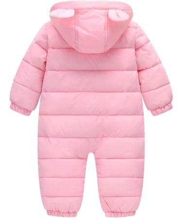 Happy Cherry Baby Hooded Romper Footie Pajamas - Bear Pink | 0-6 Months - Buy Online on GoSupps.com