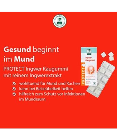 BADERs Protect Ginger Chewing Gum from Pharmacy with Gingerol Sharpening Materials Ideal for Travel Ginger Orange Flavor 20 Chewing Gum Squares - Buy Online on GoSupps.com