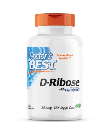 Doctor's Best D-Ribose 850mg High Dosed 120 Vegan Capsules Gluten Free Soy Free Vegetarian Non-GMO